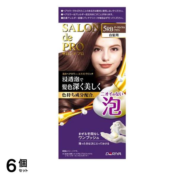 泡のヘアカラー・エクストラリッチ 白髪用 5RB ダークロイヤルブラウン 1組入 6個セット