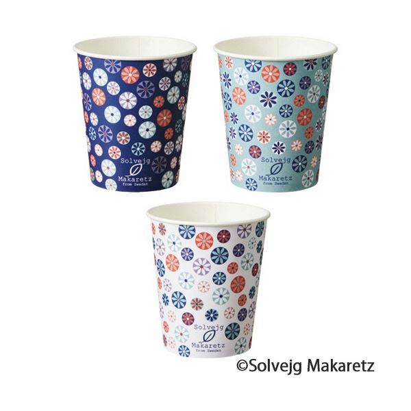 （まとめ）紙コップ モザイクフローラル 150ml（5オンス） （80個x5パック）[x3]
