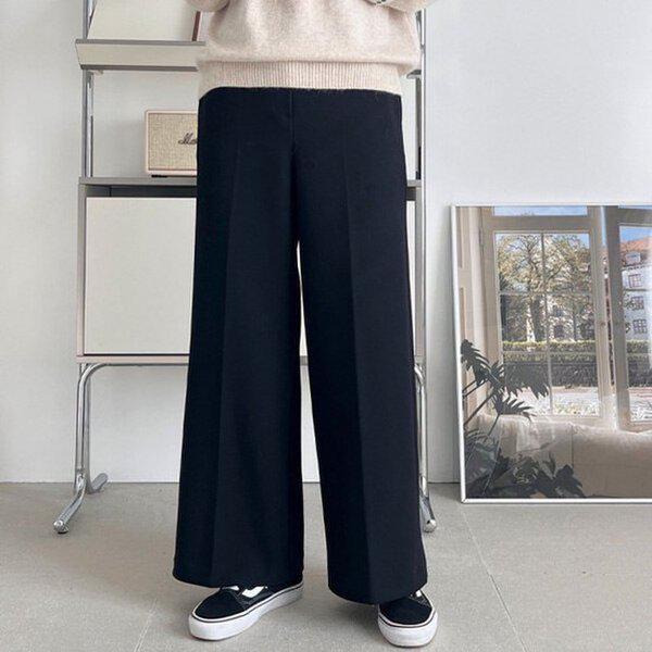 (PT)裏起毛スローバンディングパンツ 冬 女性 裏起毛 バンディング