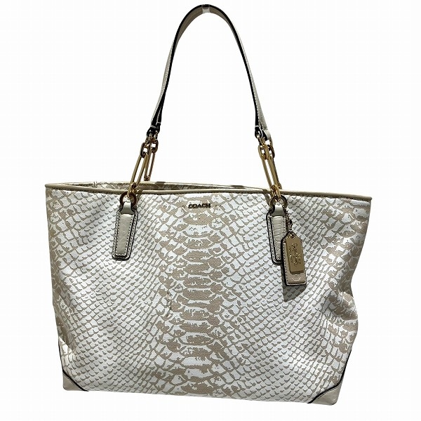 コーチ 30100 パイソンプリント バッグ ショルダーバッグ トートバッグ レディース【中古】