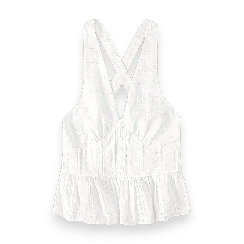 ローズノースリーブブラウス Cream 可愛い おしゃれ ディリーファッション ブラウス 韓国ファッション 韓国ブランド フリーサイズ