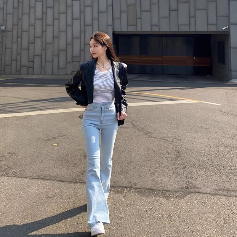 ボトムス パンツ Gパン デニムパンツ 膝下 ロング ロング丈 セミフレア 綿 かわいい 大人可愛い きれいめ シンプル カジュアル 大人 おしゃれ お洒落 かっこいい レトロ アジアン エスニック