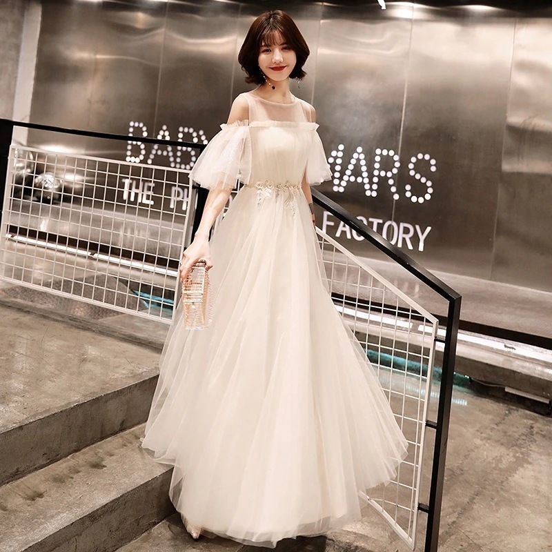 パーティードレスニュースタイル 短トレーン 可愛い 結婚式 /挙式/二次会/演奏会 /発表会 /卒業式 /成人式/同窓会 ドレスワンピース