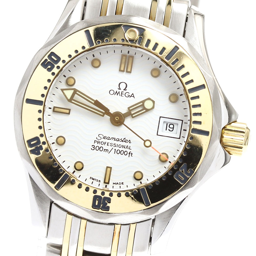 オメガ OMEGA 2382.20 シーマスター300M デイト コンビ クォーツ レディース _896924【中古】