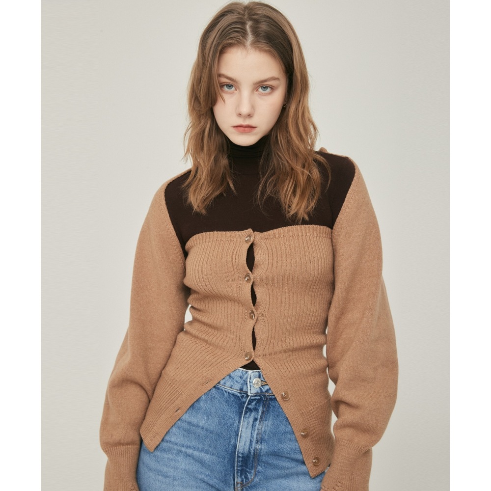 アルティジェントロボレロ&ビスチェニットセット (ブラウン)