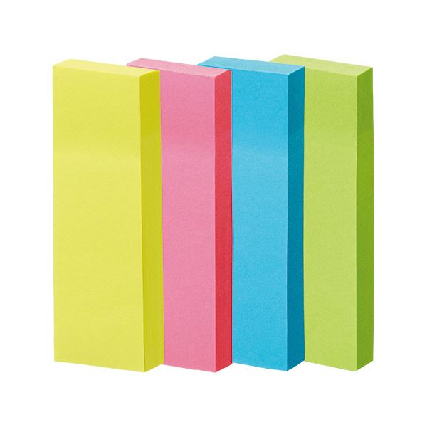 （まとめ） TANOSEE 強粘着ふせん7525mm ビビッドカラー4色 1セット（60冊：20冊3パック） 3セット