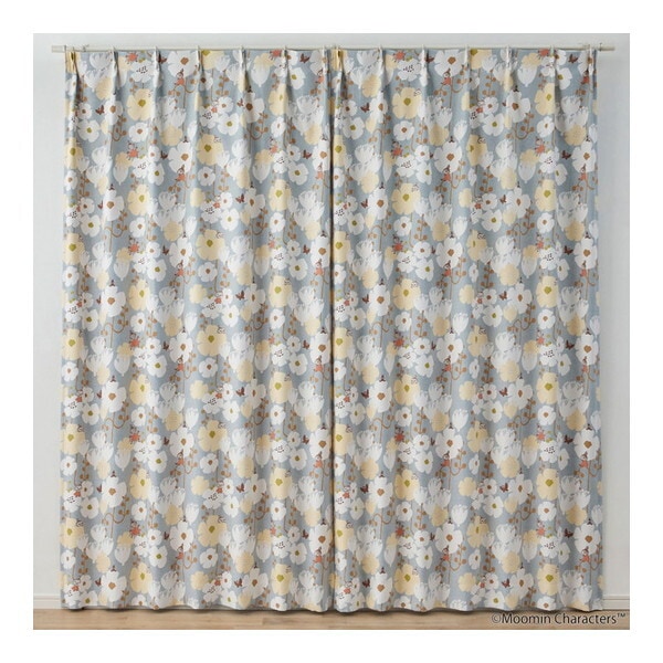 スミノエ A1034 100×200 MOOMIN 遮光カーテン タイニーフラワー 100×200cm ブルー A1034 1枚入 メーカー直送