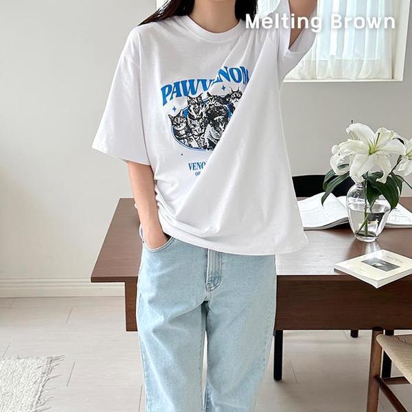 女子ボックスコットンTシャツ 女子オーバーフィット半袖Tシャツ au3