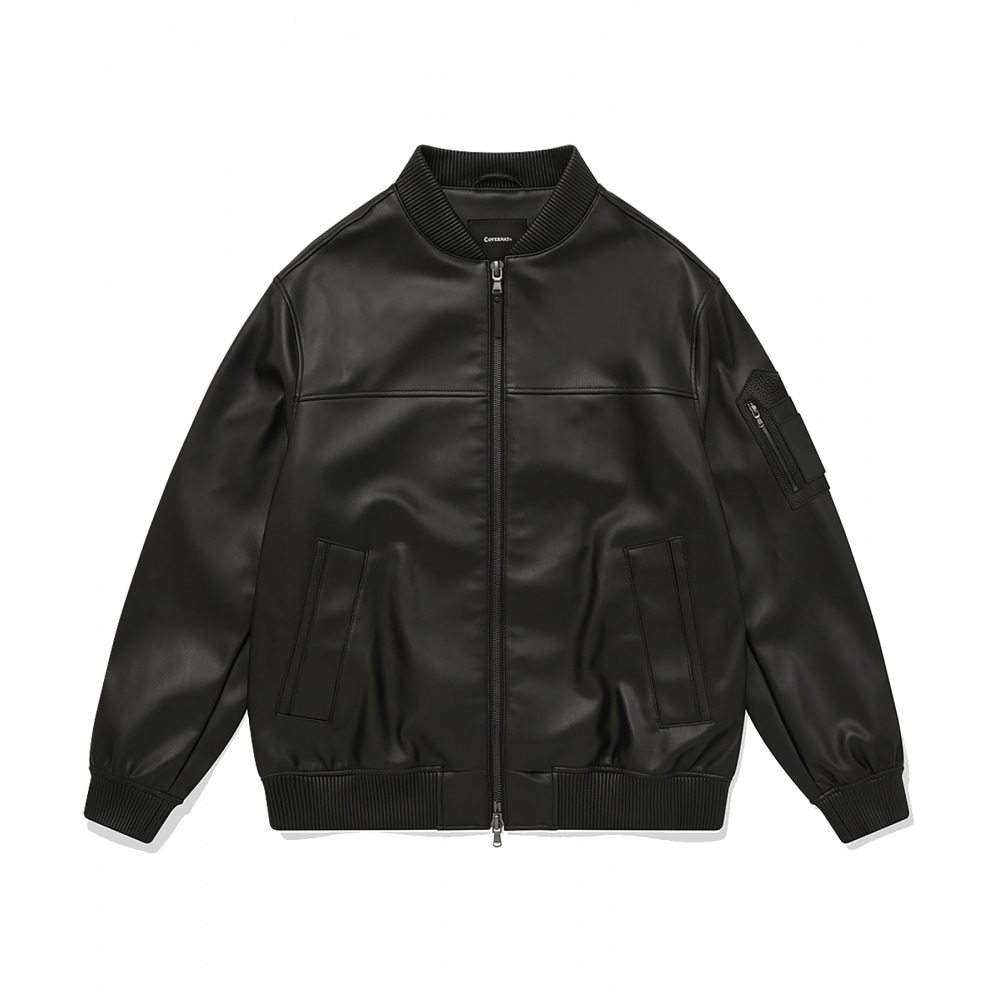 COVERNAT ヴィーガンレザー MA-1 ジャンパーブラック