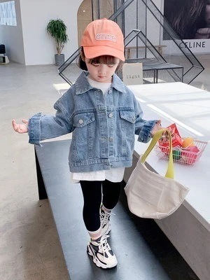 女の子 デニム コート 年齢 2021 新型 洋風 ファッション 子供 秋服 子供 子供 子供 子供