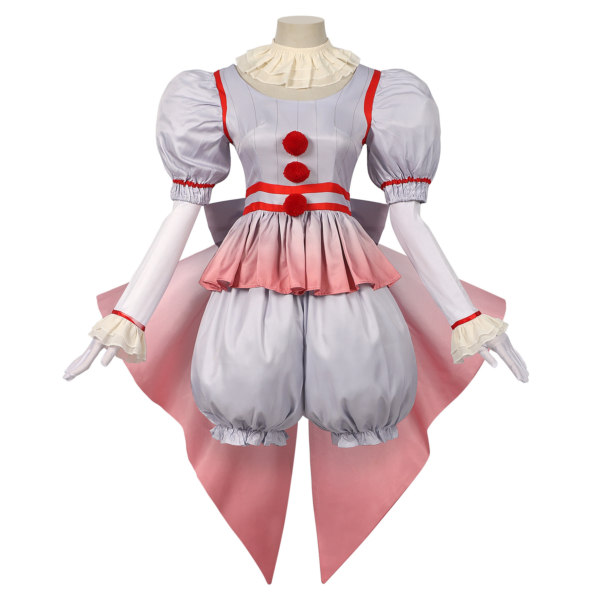 サウンドメイクアップパーティーコスウェアフェスティバルイベントに戻るピエロcosware Style Girls Onesie