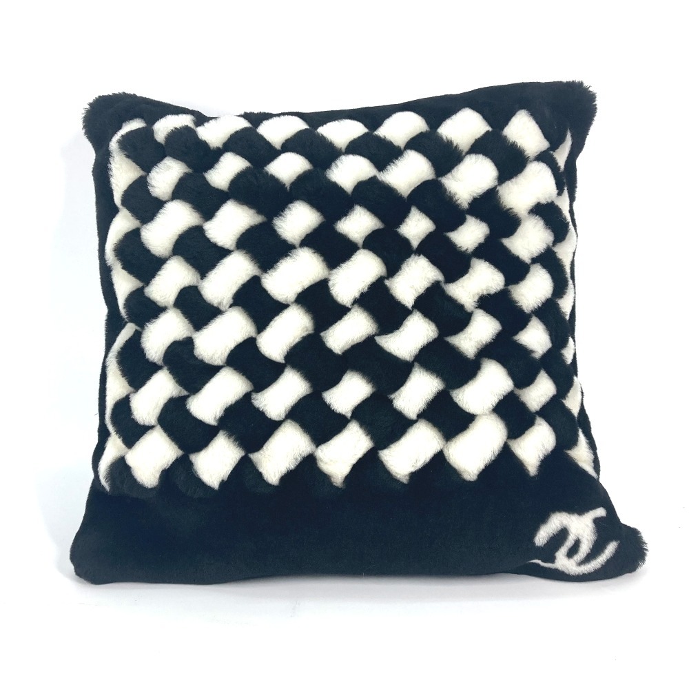 クッション CC ココマーク 23年 ノベルティ ピロー 枕 インテリア バイカラー カシミヤ ブラック