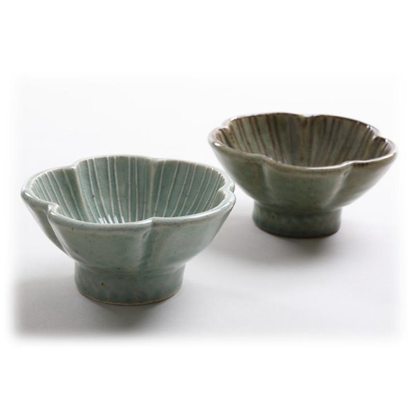 韓国青磁 青磁 茶碗 白象嵌 菊花紋 高麗青磁 流谷 朝鮮・韓国⑤ 高麗