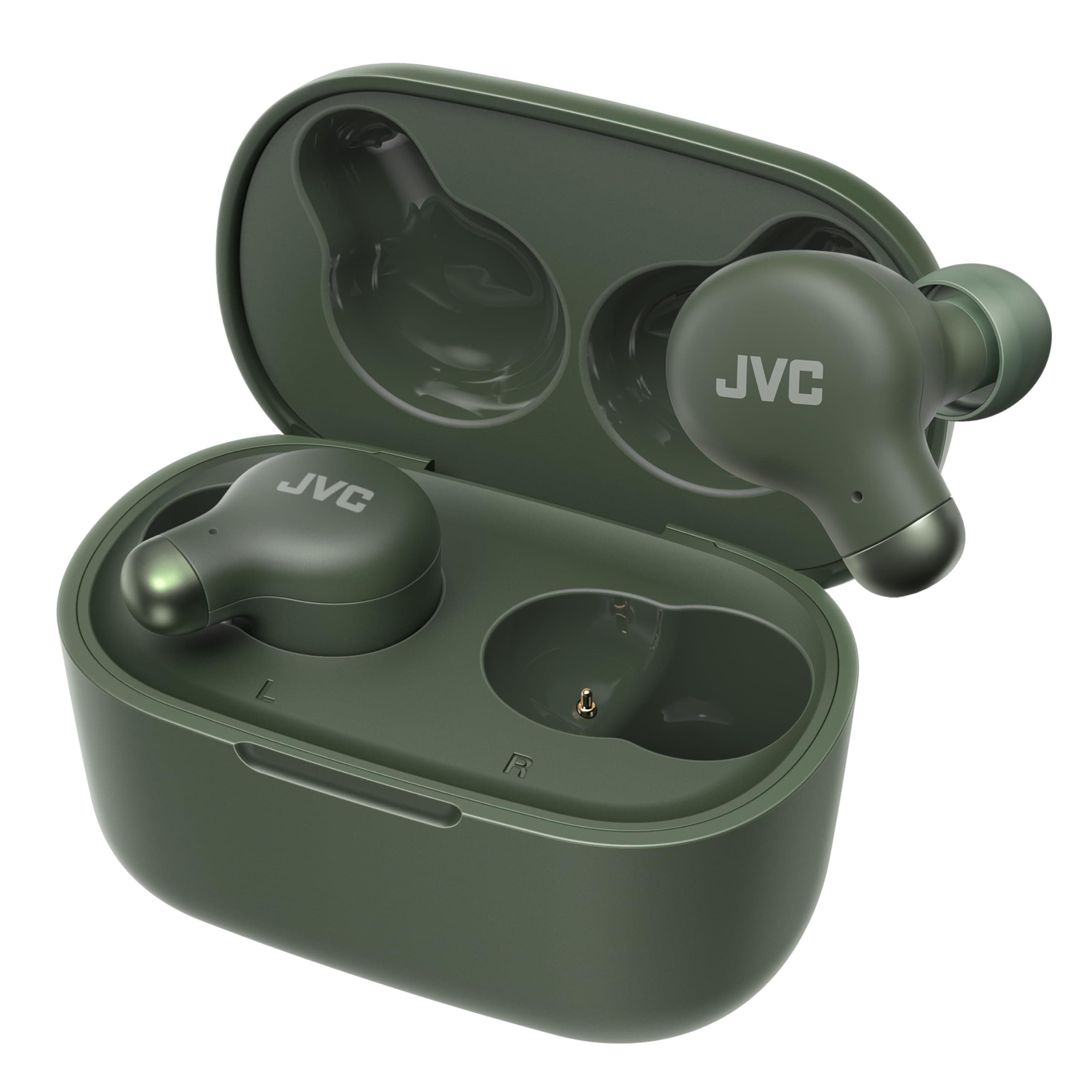 JVCケンウッド JVC HA-Z251T-G ワイヤレスイヤホン Bluetooth Ver5.3 ノイズキャンセリング 外音取込み機能 マイク付き 最大28時間再生 小型 軽量 防滴 IPX4 低