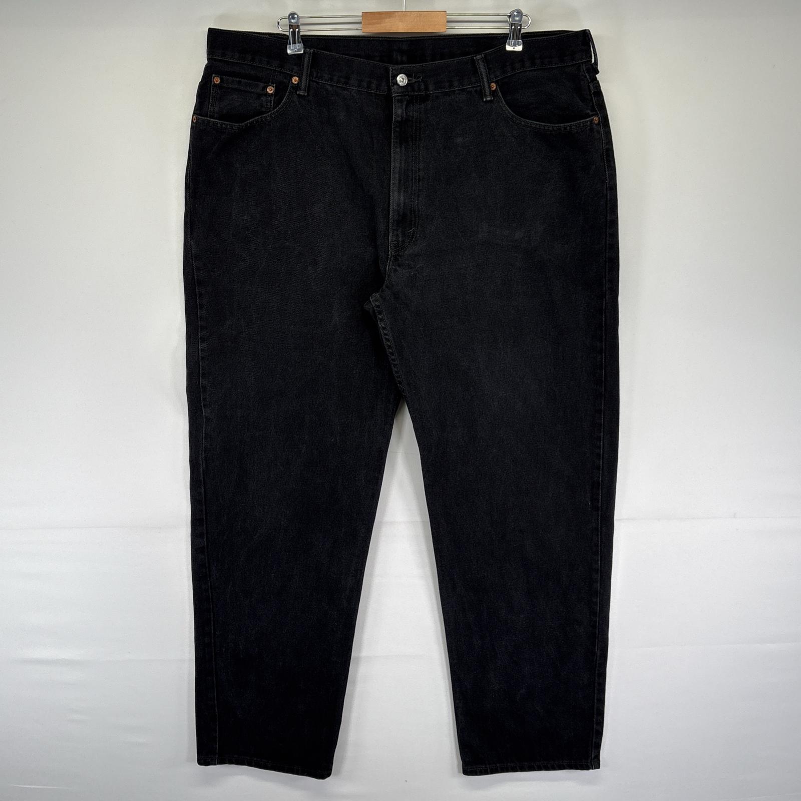 古着 デニムパンツ 550 テーパード 5ポケット ジーンズ ジーパン 色落ち ヒゲ 長ズボン w44 L34 ブラック メンズ