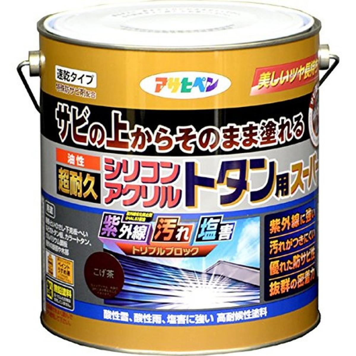 アサヒペン 油性超耐久シリコンアクリルトタン用 3kg (こげ茶)