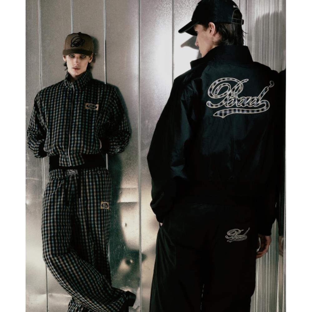 BADBLOOD Vintage Club Nylon Reversible Track Zip-Up Chec
