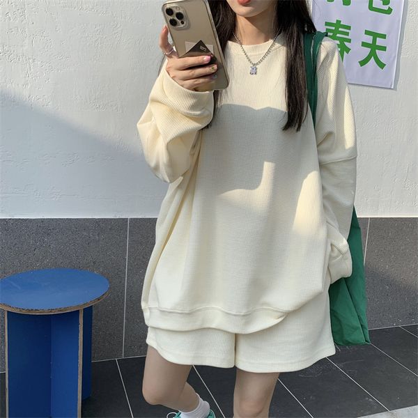 カジュアル ビッグシルエット スウェット カットソー ショートパンツ レディース