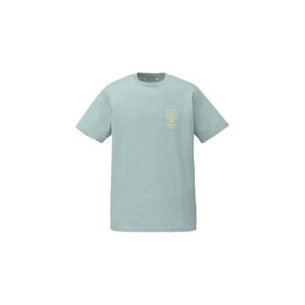 オニツカタイガー半袖Tシャツ 2183B457 400 BLUE GREY LIGHT YELLOW DOM