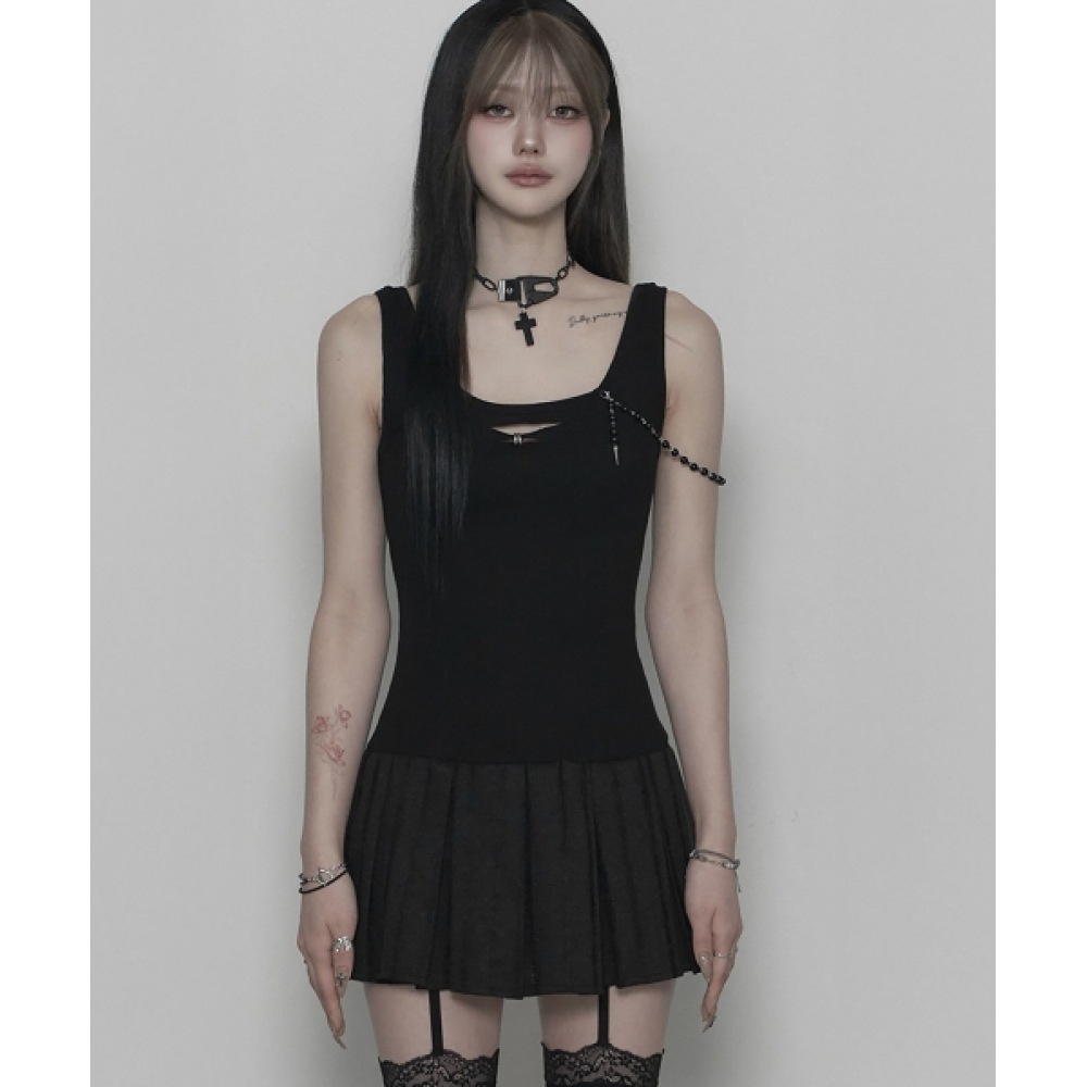 SØAR [限定版] デストロイプリーツビーズドレス (BLACK)