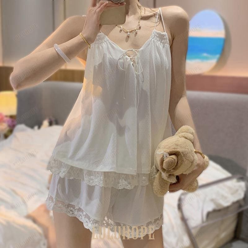 【超お得1つ買うと10個もらえる】新品（タイムセール）ルームウェア レディース 夏 トップス パンツ 2点セット おしゃれ かわいい 白 キャミソール ノースリーブ 41,763円