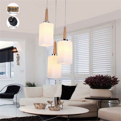 ペンダントライト デンマーク風 北欧 ガラス おしゃれ LED 四角形 木製 リビング ダイニング キッチン レストラン 洋室 和室 天井照明器具 ダクトレール 引掛シーリング用 工事不要 簡単設置