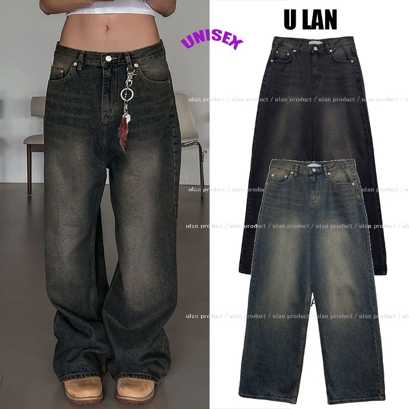 U LAN In Our Washing Wide Denim 男女共用 韓国人気