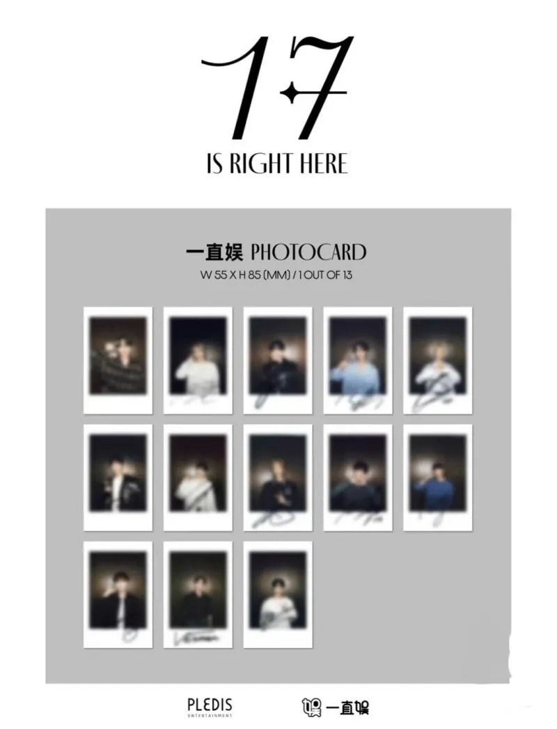 Seventeen yzy3.0 一直娱 特典 mini12 ヨントン ポラロイド メンバー選択