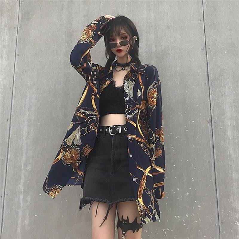 2色 シャツ ロングシャツ シャツワンピ 柄 シンプル きれいめ 大人可愛い キュート ラブリー 上品 長袖 トップス 羽織 レディース ブラック ホワイト 黒 白 春 秋 冬 スプリング オータム