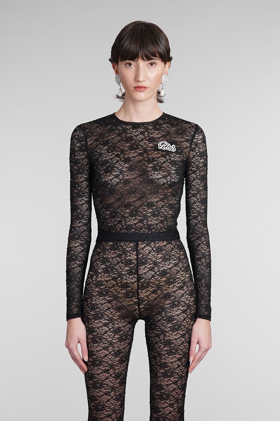 FABX3604P4206_0900 ブラック 春夏2024 Tシャツ レディース ia