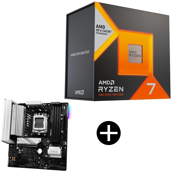 Ryzen7 7800X3D W/O Cooler 100-100000910WOF ゲーミングプロセッサー + ASRock B650M Pro X3D WiFi マザーボード セット