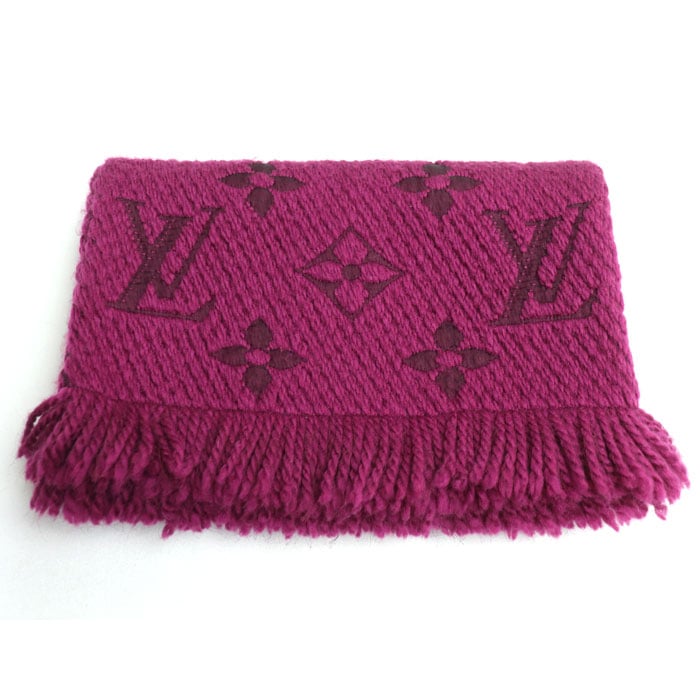 LOUIS VUITTON ルイ・ヴィトン エシャルプ・ロゴマニア マフラー パープル M75503 GM0134 レディース 中古