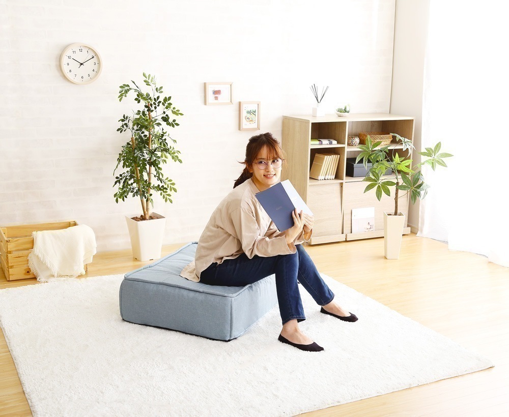 クッション 座椅子 ローソファ スツール おしゃれ フロアチェア ポケットコイル 体圧分散 背もたれ 8,571円