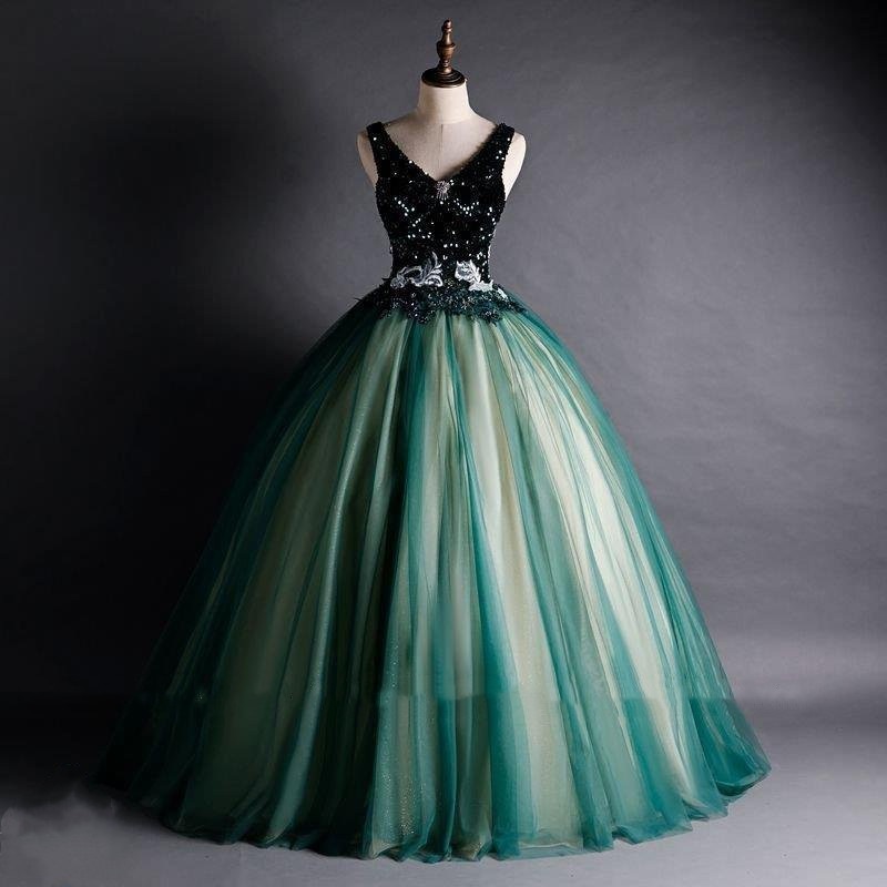 カラードレス 演奏会 ロングドレス コンサート パーティードレス 発表会 グリーン コンクールドレス