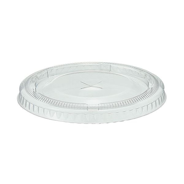 （まとめ）TANOSEE PETカップ（広口）共通フタ（差込み口あり）1パック（100枚）(×10セット)