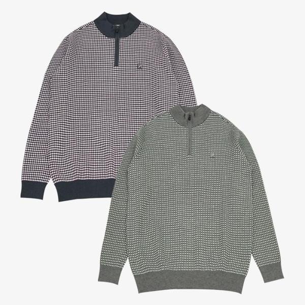 セーブゾーン05 ポップコーン ジャカード組織 男性 ハーフジップ ニット ABKR3314 (S45726827)