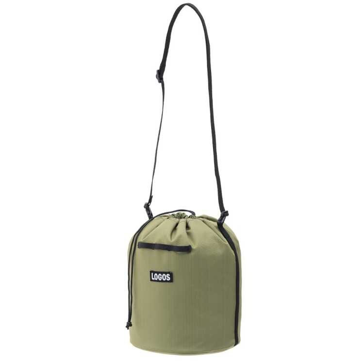 LOGOS スタンダード 巾着バッグ モスグリーン 幅28×奥行19×高さ26cm（4L） #36783369