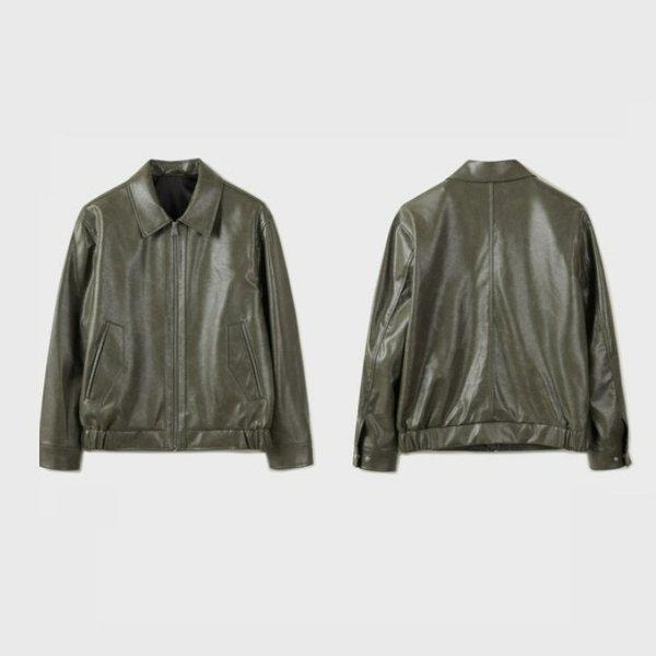フェイクレザーカーキレザージャケット_AAG2JJ1102_KH_DG