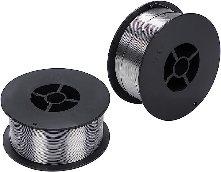 フラックス ノンガス ワイヤー 0.8mm/1kg ２個セットアーク MIG 半自動溶接機 軟鉄用 100 130 160 200 100V 200V( シルバー, 0.8)