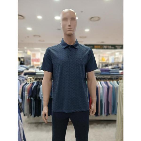 セーブゾーン05 キューブ ジャカード パターン ポイント 半袖Tシャツ ネイビー ACTS2456/38 (S49779188)