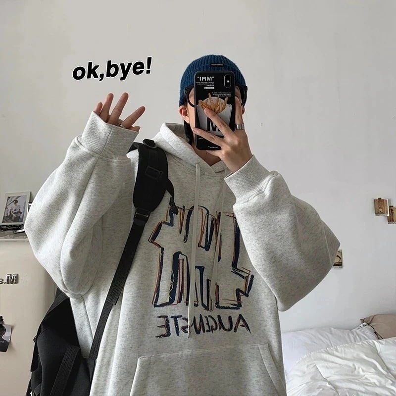 Tシャツカットソー春秋冬春秋冬秋スウェット フード付き アウター 韓国ファッション bfパーカー トップス