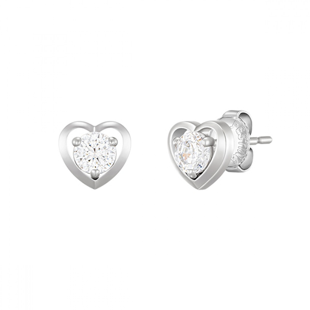 ジェスティーナホワイトモンドハートフレームピアス (JLJEQ4BS302SW000)