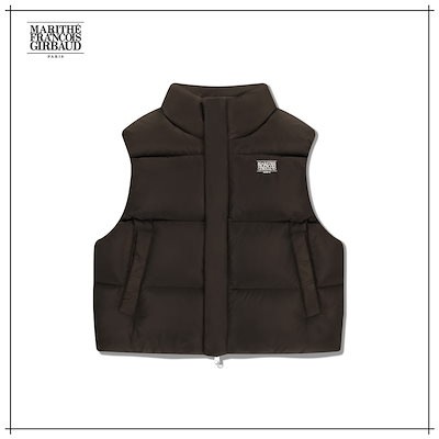 【MARITHÉ FRANÇOIS GIRBAUD】 W CLASSIC LOGO CROP DOWN VEST dark brown 正規品