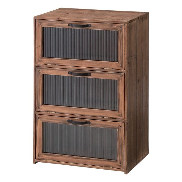 フラップチェスト ブラウン W40×D30×H60 CCR-107