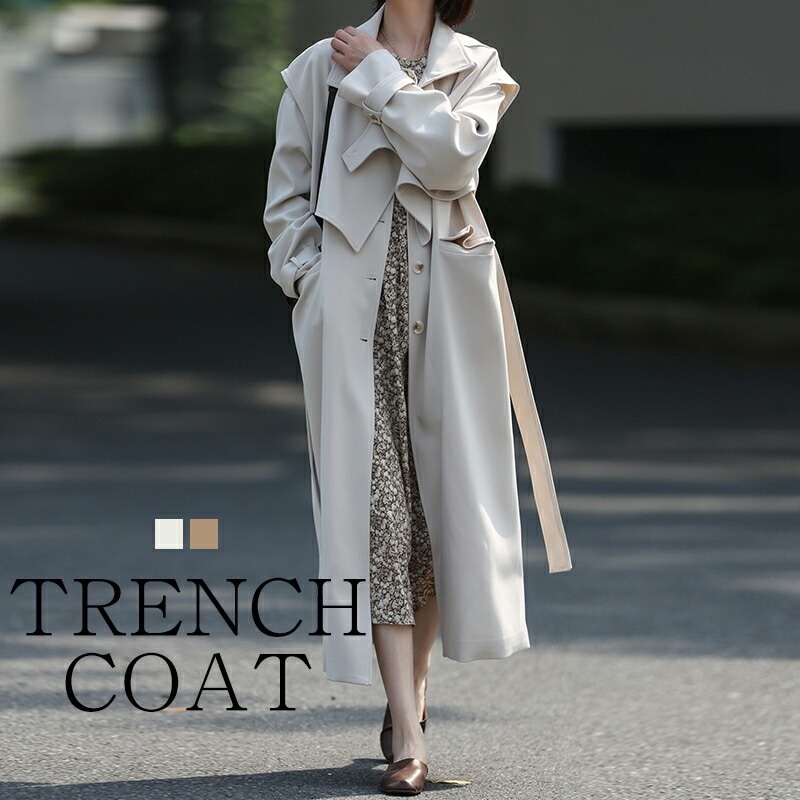 【本日限定】スプリングコート トレンチコート コート レディース 春 ロングコート ロングカーディガン 羽織り 薄手 トレンチ アウター ジャケット カーディガン ロング デザイン 大きいサイズ きれ