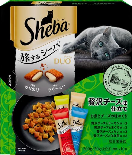 シーバ デュオ キャットフード 旅するシーバ 贅沢チーズ味仕立て お魚とチーズの味めぐり 成猫用 200g×12個(ケース買い)