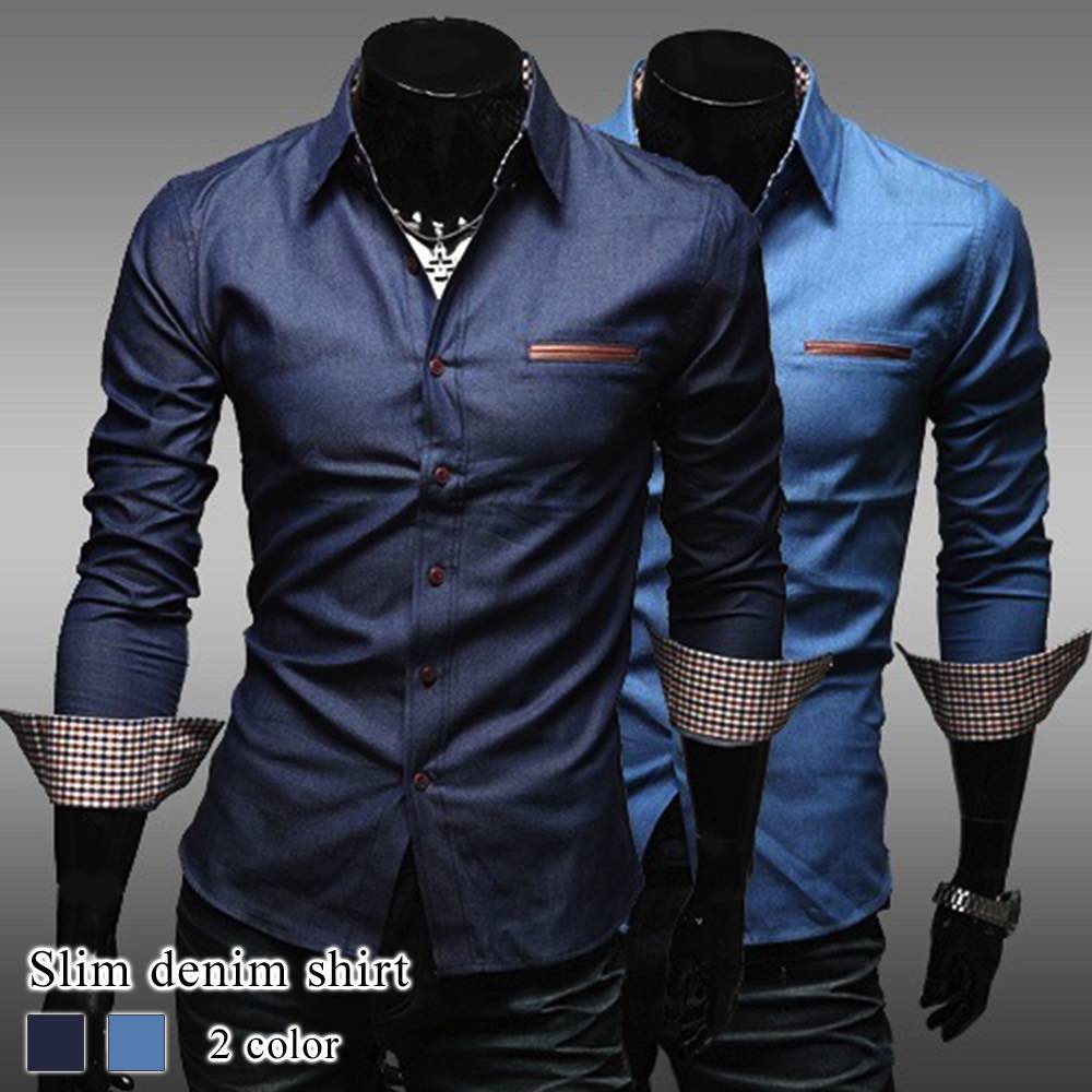 シャツ メンズ スリムデニムシャツ カジュアル 黒 しわになりにくい 仕事 肌着 長袖 スーツ 派手 フランネル おしゃれ インナー 襟付き 暖かい ネルシャツ 大きいサイズ 白 オシャレ 春 オフィ