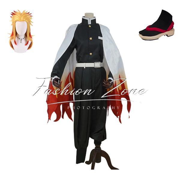 【品質良い 大好評中】大人気N0.1 煉獄 杏寿郎 コスプレ衣装 ウィッグ 靴 cos ハロウィン 演出服 変装