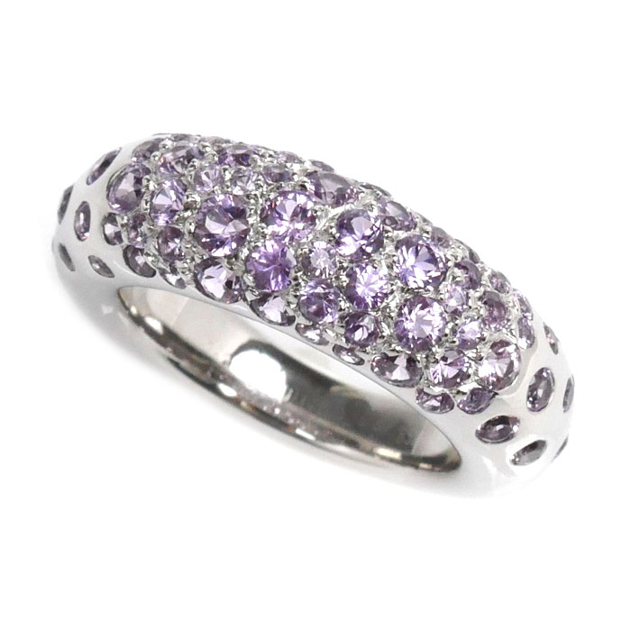 Chaumet ショーメ K18WG ホワイトゴールド アノー キャビア サファイア リング指輪 サファイア 8号 8.8g レディース 中古