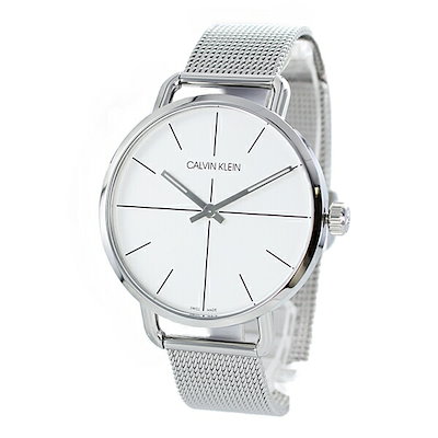 訳あり BOX無し 収納ケース付き 1本用 カルバンクライン CK 時計 メンズ レディース ユニセックス 男女兼用 腕時計 手表 イーブン エクステンション 2針 42mm シルバー メッシュ ステ